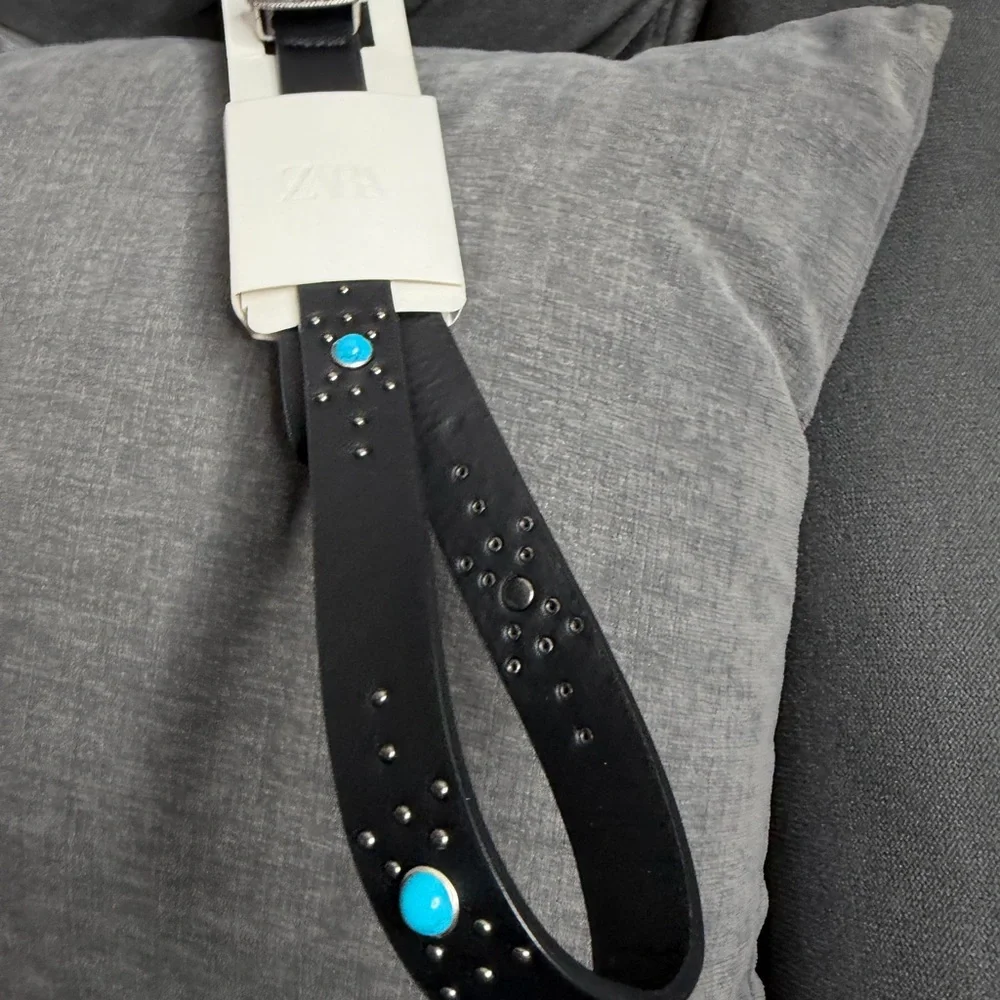 NWT Zara Kids Girls Studded STONE COWBOY BELT Size 10 - 14 Years